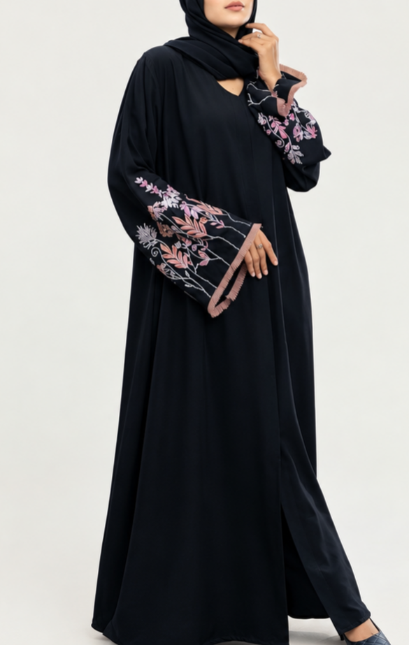 Premium Dubai Nida Silk Abaya with Matching Hijab