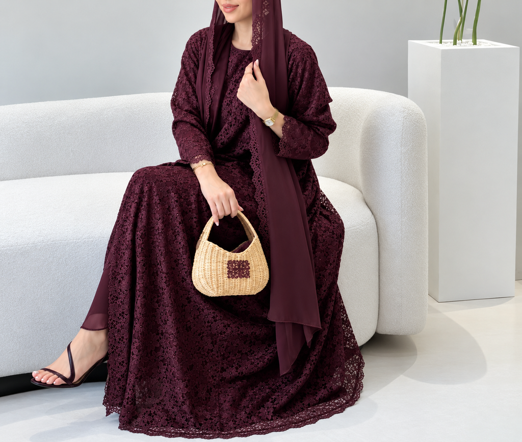 Premium Dubai Nida Silk Abaya with Matching Hijab