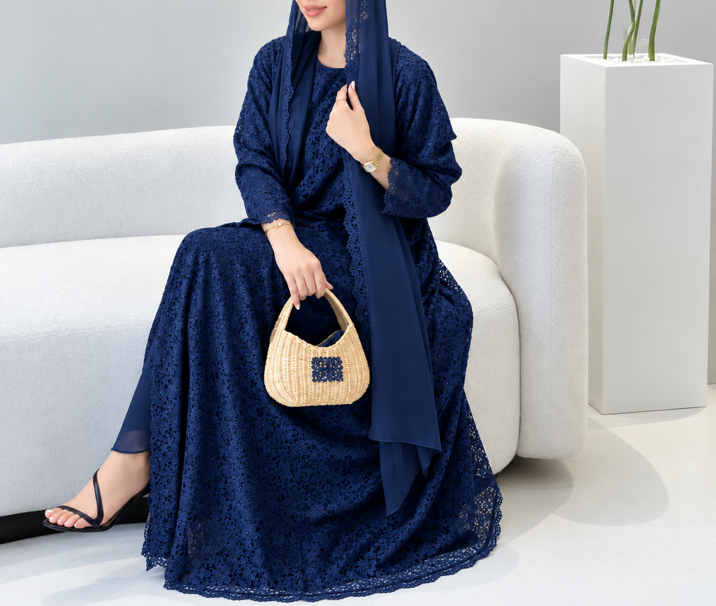 Premium Dubai Nida Silk Abaya with Matching Hijab